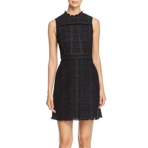 NWT Tory Burch Aria metallic tweed dress black 0